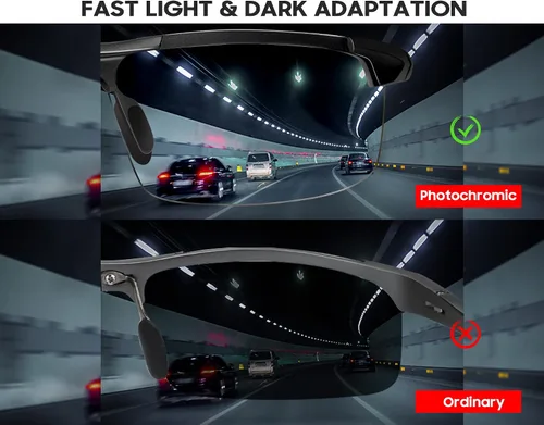 Vista 5 de TJUTR Lentes de sol fotocromáticos polarizados para hombre para conducir de día y noche antirreflejos ideales para condiciones de luz baja a media