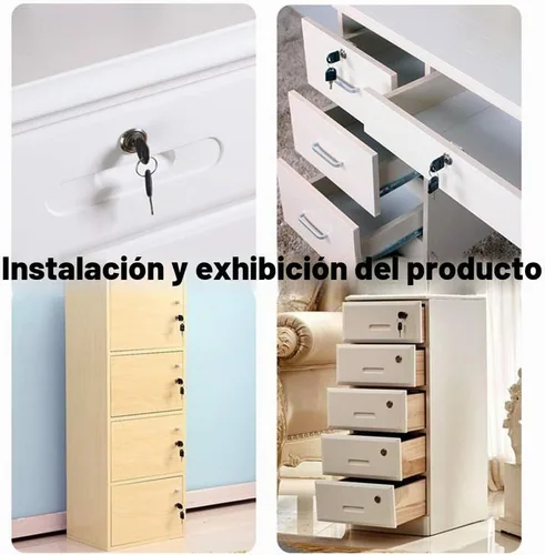 Vista 4 de Cerradura de cajón, cerradura de buzón, cerradura de escritorio. Adecuada para gabinetes de madera. Modelo CT-138-22