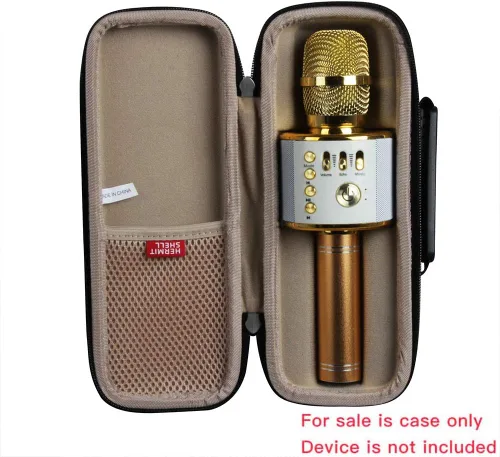 Vista 7 de Hermitshell Estuche rígido de viaje para BONAOK/BlueFire/Amazmic/Move2Play Micrófono inalámbrico Bluetooth Karaoke 3 en 1 portátil de mano con Negro