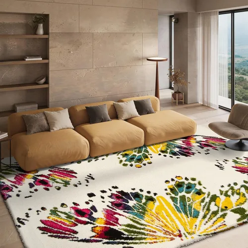 Vista 13 de SAFAVIEH Fiesta Shag Collection - Alfombra para pasillo, 2 pies 3 pulgadas x 8 pies, color negro y amarillo, diseño moderno, no desprende pelusa