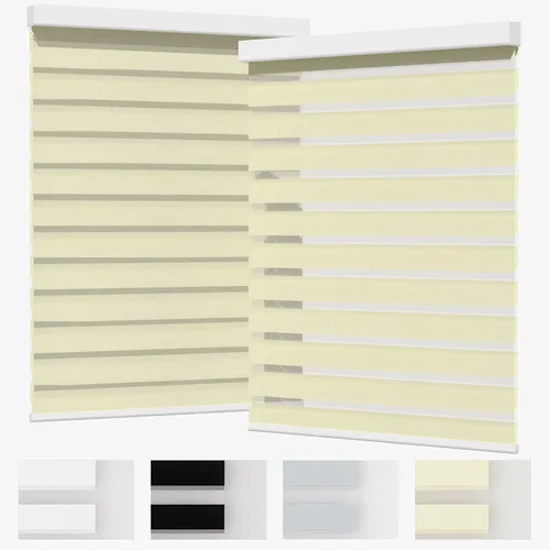 Vista 23 de MYshade Persianas enrollables de cebra opacas (85 %) con cordón para ventanas interiores, persianas de doble capa beige para dormitorio, baño, sala
