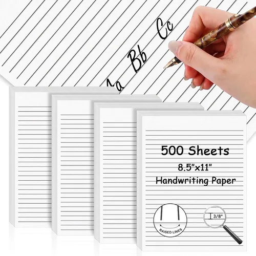Vista 17 de 50 hojas de papel de escritura a mano de 0.5 pulgadas de ancho de línea