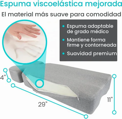 Vista 5 de Xtra-Comfort - Almohada para las piernas para dormir de lado - Almohada para el dolor de cadera para entre las piernas - Cuña de espuma
