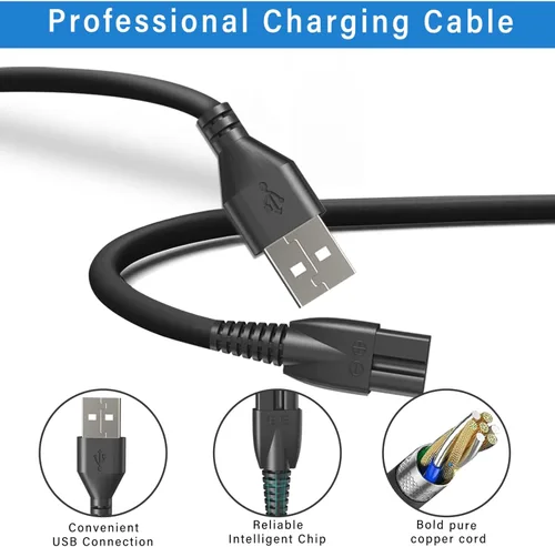 Vista 3 de Cargador para recortadora eléctrica Meridian Grooming de Meridian, cable de carga de repuesto compatible con Meridian, adaptador de cable