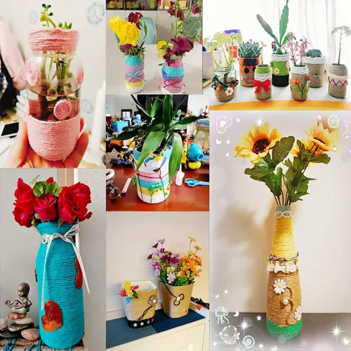 Vista 6 de SMART&CASUAL - Cuerda de yute de 328 pies para envolver regalos, manualidades, plantas, jardín, Navidad, artesanías, decoración casera y embalaje