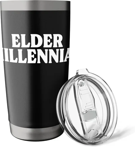 Vista 5 de Elder Millennial Funny Retro 90s Nostalgia Stainless Steel Insulated Tumbler