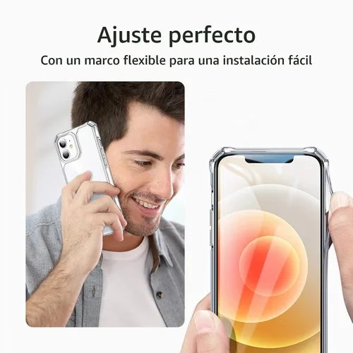 Vista 8 de ESR Funda para iPhone 12/iPhone 12 Pro, protección de grado militar, esquinas de protección de aire a prueba de golpes, parte trasera resistente al