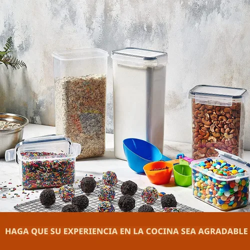 Vista 4 de Juego de 24 recipientes herméticos para almacenamiento de alimentos, recipientes de plástico transparente sin BPA para cocina y despensa con tapas