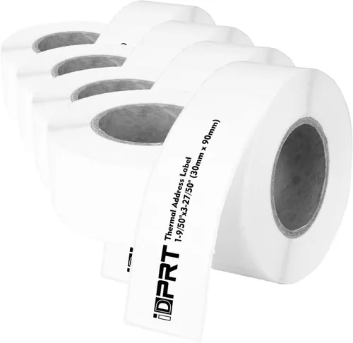 Vista 13 de iDPRT Etiquetas térmicas de dirección postal: 1.18 x 3.54 pulgadas, 2 rollos de 300 unidades, código de barras compatible con iDPRT, Rollo, DYMO