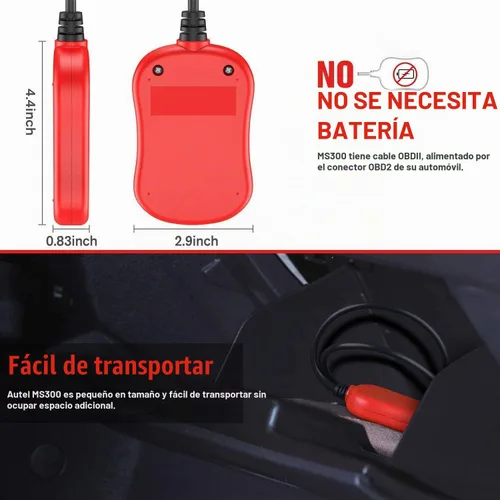 Vista 8 de Herramienta de exploración de diagnóstico MaxiScan MS300 CAN de Autel, para los vehículos de OBDII