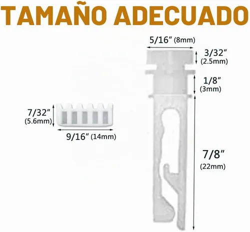 Vista 2 de Juego de 12 piezas de vástago vertical y engranaje para paletas portadoras de 3-1/2 pulgadas o 5 pulgadas, componentes de persianas verticales