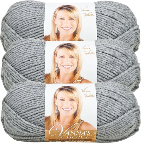 Vista 25 de Lion Brand Yarn (1 madeja) Hilo Vanna's Choice, mármol gris