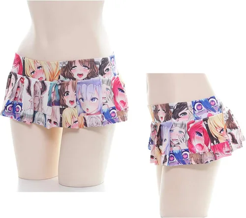 Vista 9 de Lichma - Falda plisada para mujer, sexy, para colegiales, japonesa, con estampado anime, ropa de dormir