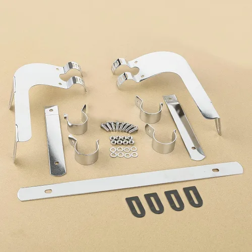 Vista 3 de Green-L 1.53 pulgadas Soporte de Parabrisas Compatible con Harley Dyna, Montura de Cromo