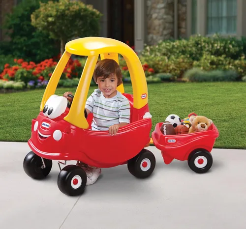 Vista 2 de little tikes Cozy Coupe Trailer - Remolque de juguete para niños y niños pequeños, fomenta el juego creativo, adecuado para niños de 3 a 10 años