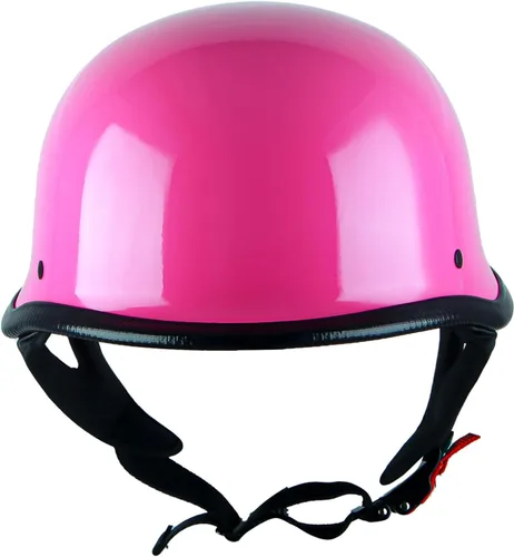 Vista 2 de 1Storm Casco de media cara para motocicleta, estilo alemán abierto, aprobado por DOT: HKY602 rosa brillante
