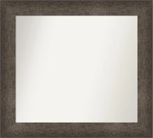 Vista 441 de Amanti Art Espejo de pared personalizado no biselado (25 x 25 pulgadas), marco de bronce acentuado, varios tamaños personalizados, espejo de baño
