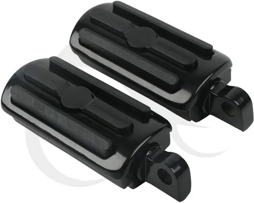 Vista 22 de TCT-MOTORPARTS Estriberas de pie para reposapiés estilo montaje macho de 0.433 in para Harley Touring Road King Glide Negro #01