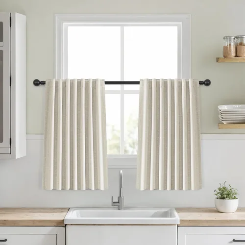 Vista 66 de Cortinas opacas de 54 pulgadas de largo para dormitorio, sala de estar, cortinas beige con aislamiento térmico, oscurecimiento de la habitación