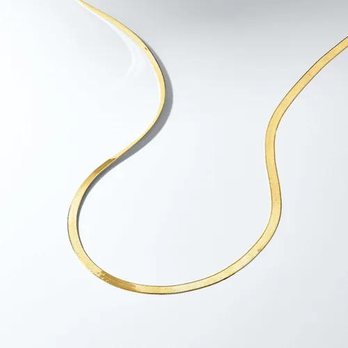 Vista 4 de Pure Collection by Ross-Simons 3mm 14kt Yellow Gold Herringbone Necklace