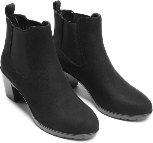 Vista 3 de DREAM PAIRS Botines de tacón bajo y grueso para mujer, con puntera de almendra, para otoño, botas cortas