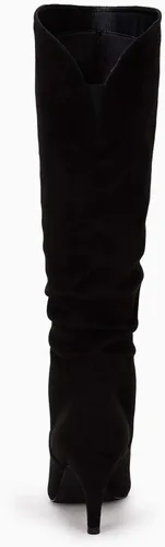 Vista 5 de Coutgo Botas altas hasta la rodilla para mujer, con tacón ancho de pantorrilla, puntera puntiaguda, botas largas para invierno