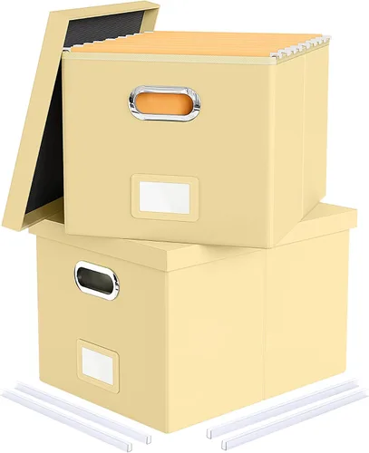 Vista 31 de Oterri Organizador de Archivos, Caja de Archivos, Gabinete de Archivos para Almacenamiento de Carpetas de Archivos Tamaño Carta, Organizador