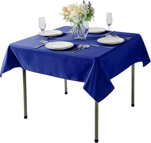 Vista 128 de Mantel rectangular de tela de poliéster lavable de 60 x 120 pulgadas, para decoración de bodas, fiestas, comedores, banquetes
