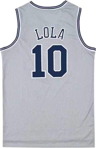 Vista 2 de Camiseta de baloncesto para hombre adulto #1 Bugs#10 Lola Costume Camisa de Halloween 90s Space Movie Jersey BlancoGris XS-XXL