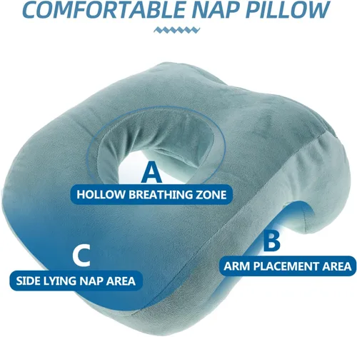 Vista 3 de Almohada de espuma viscoelástica con agujero para brazos, almohada boca abajo para dormir de espalda, para oficina, dormitorio, cirugía, embarazo