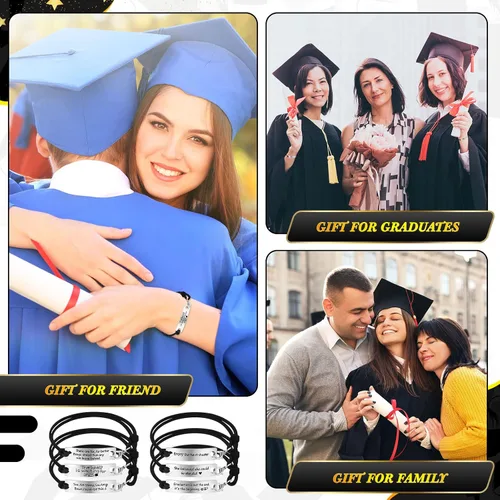 Vista 7 de Batiyeer 30 pulseras inspiradoras de graduación, regalos inspiradores para la clase de 2024, pulseras motivacionales ajustables con citas