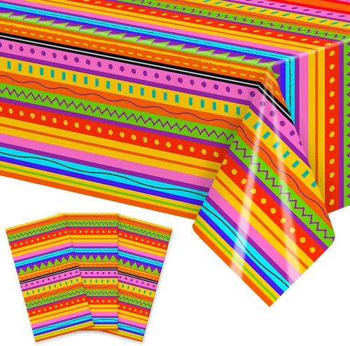 Vista 10 de SpinLaLa Mantel de plástico desechable de 3 piezas de 54 x 108 pulgadas, diseño de fuegos artificiales negros y horizonte urbano para fiestas de Año
