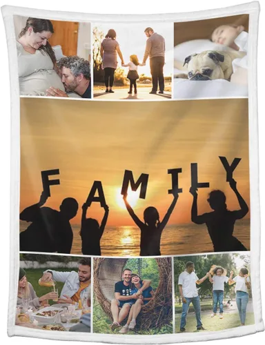 Vista 12 de Mantas personalizadas con collage de fotos, mantas personalizadas con texto y imagen, mantas de franela suave, mantas de cama regalo para bebé