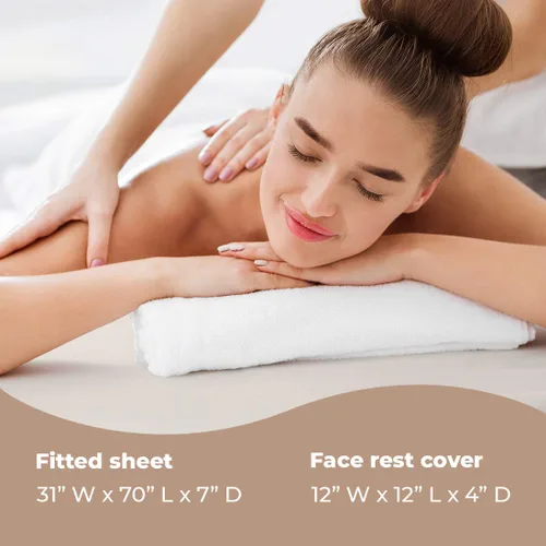 Vista 5 de ForPro Professional Collection Funda impermeable para mesa de masaje, juego de sábanas protectoras de tratamiento de spa para mesas de masaje