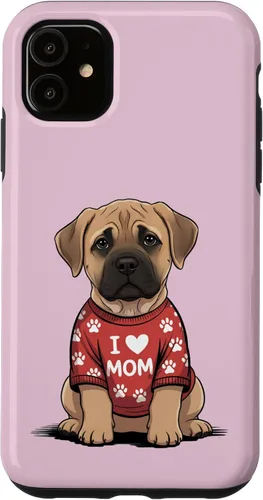 Vista 8 de Womens I Love Mom Bullmastiff Dog Mother's Day Mastiff Mom Case for iPhone 17