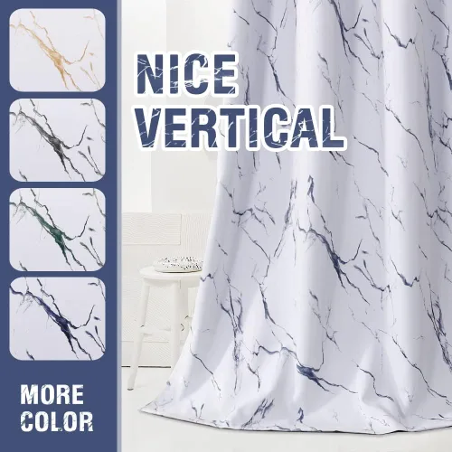 Vista 8 de H.VERSAILTEX Cortinas 100% opacas de 96 pulgadas de largo, juego de 2 paneles con diseños de mármol, cortinas térmicas para dormitorio con forro