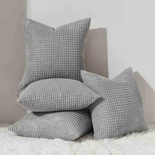 Vista 8 de Topfinel - Paquete de 4 fundas de almohada decorativas en negro y blanco de 16 x 16 pulgadas para sala de estar, sofá, cama, decoración rústica
