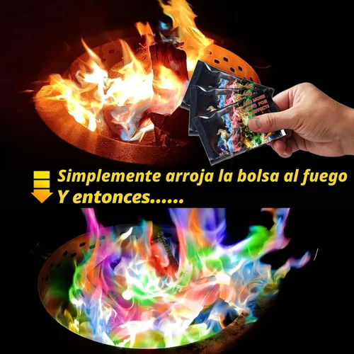 Vista 3 de HGD (Paquete de 6) Paquetes de cambio de color de fuego de campamento mágico para fogata, chimenea interior/exterior, hoguera - llama mágica de arco