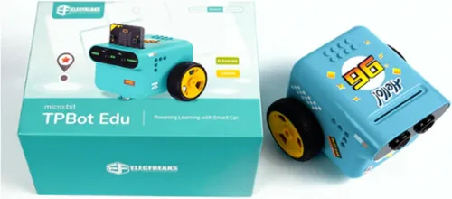 Vista 8 de ELECFREAKS Microbit Tpbot-Edu - Kit de versión de control preciso ángulos e direcciones adecuado para proyectos STEM, BBC Micro:bit DIY Coding Car