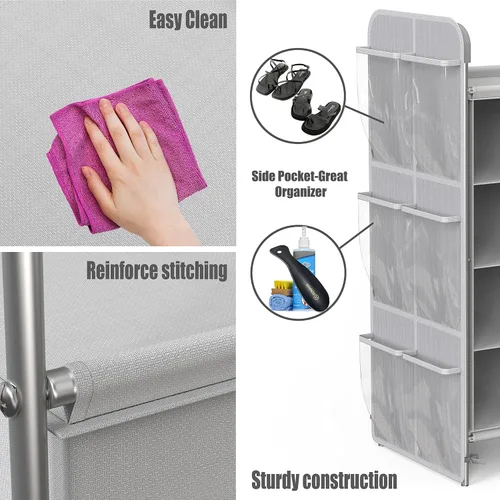 Vista 8 de Simple Houseware - Organizador de zapatero con cubículo de 4 niveles y 16 cubos, color gris