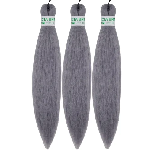 Vista 93 de Cabello trenzado para niños preestirado de 16 pulgadas, color negro para niños, trenzas sin nudos
