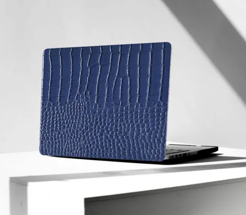 Vista 22 de Compatible con Funda para MacBook Air de 13 Pulgadas con Diseño de Cocodrilo 2021 2020 2019 2018 M1 A2337 A2179 A1932, Texturizada Elegante Lujosa