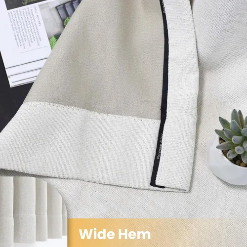 Vista 9 de LUSTROWIN Cortinas plisadas francesas de lino sintético con textura personalizada para dormitorio, cortinas opacas, cortinas de ventana para sala