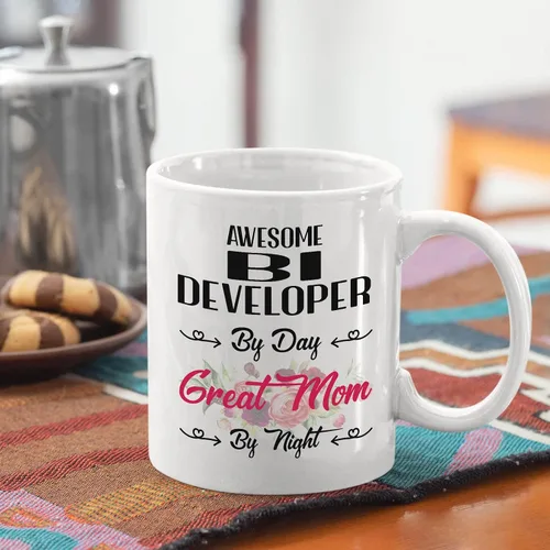 Vista 28 de Regalo del día de la madre de hija, hijo a mamá Taza de cerámica blanca de 11 oz, 15 oz - Analista Administrativo