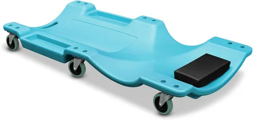 Vista 25 de Auto Dynasty Tablilla rodante de 40 pulgadas para reparación mecánica automotriz en el garaje, de perfil bajo, con luz LED y reposacabezas Negro
