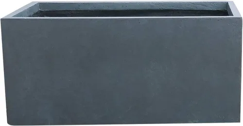 Vista 51 de Kante Macetero rectangular de hormigón de 23.2 pulgadas de largo, macetas grandes para interiores y exteriores con orificio de drenaje y tapón
