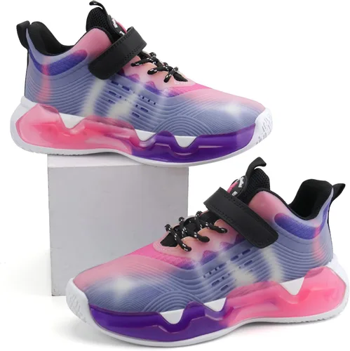 Vista 4 de brooman Zapatos de baloncesto para niños, tenis de caña baja para niñas, zapatos deportivos para la escuela
