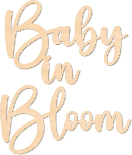 Vista 11 de Baby in Bloom - Decoraciones de madera para baby shower, letrero de madera para decoración de pared de bricolaje, telón de fondo de revelación