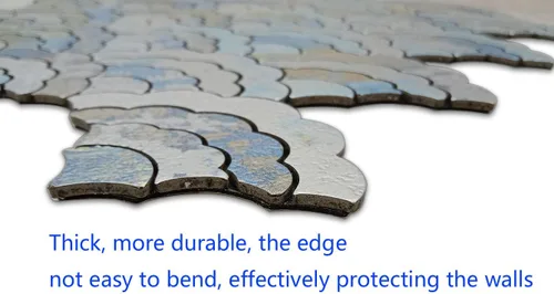 Vista 4 de XUANINY 11 hojas de azulejos autoadhesivos para salpicaduras de metal, mosaico de aluminio en forma de nube adhesivo 3D para decoración de pared