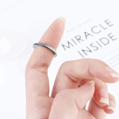 Vista 5 de Diamday Anillos para la ansiedad para mujeres y hombres, 2 0.157 in, anillo giratorio de acero de titanio para aliviar la ansiedad y el estrés